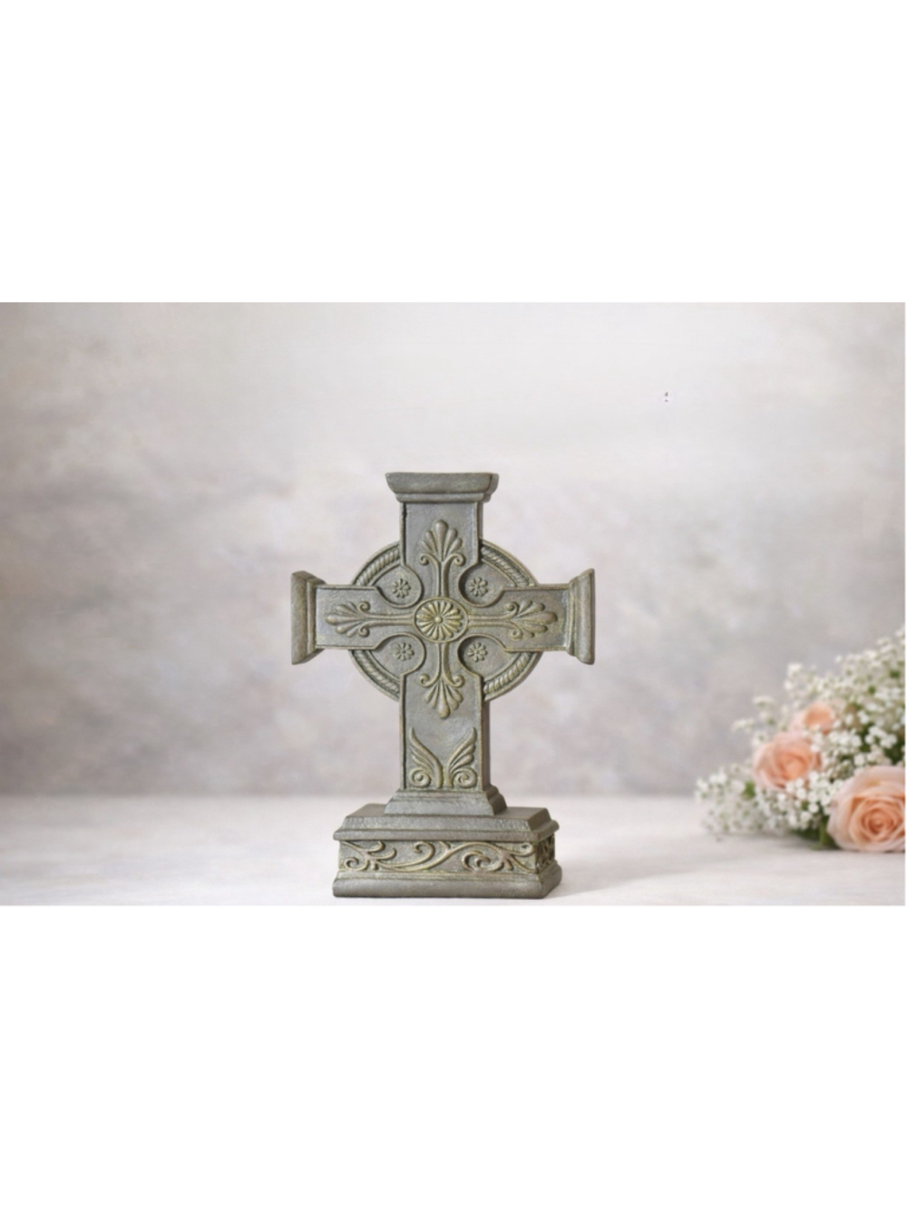 Bella Casa by Ganz Ornate Decorative Cross Tabletop Resin Religious Decor